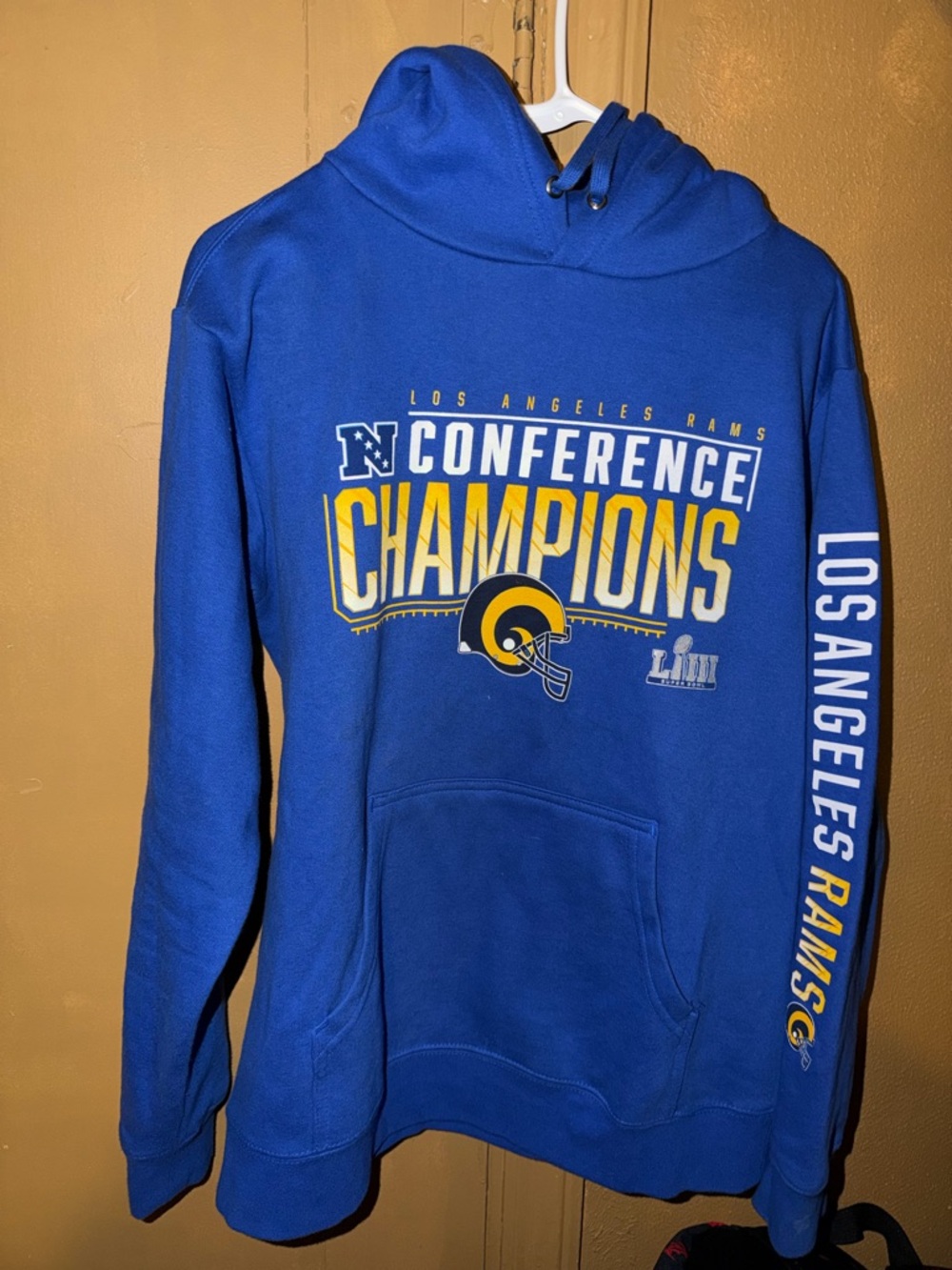 Fanatics NFL Football Los Angeles Rams NFC Conference Champions Hoodie Men’s MD.
